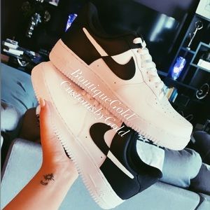 Customs Nike Air force 1 white & black